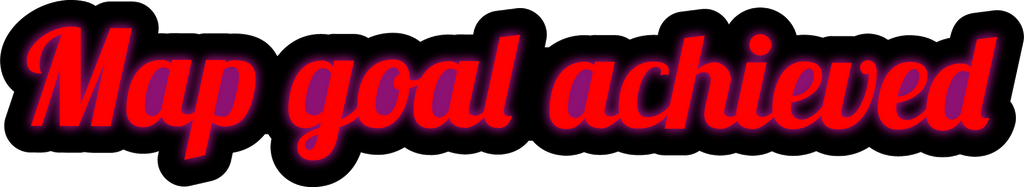 Text 'Map goal achieved' in red and black