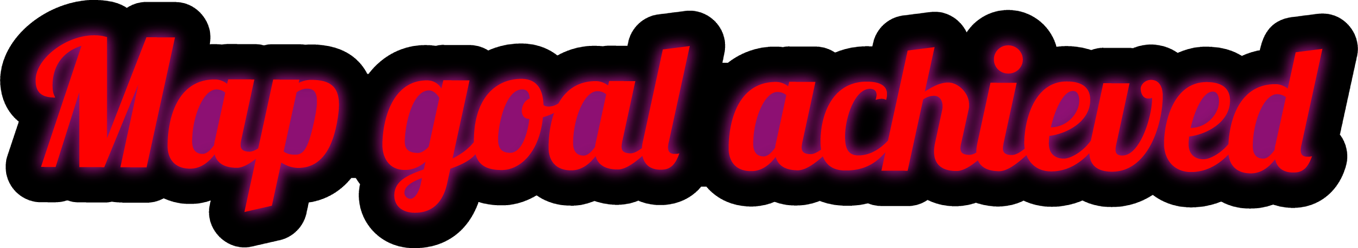 Text 'Map goal achieved' in red and black